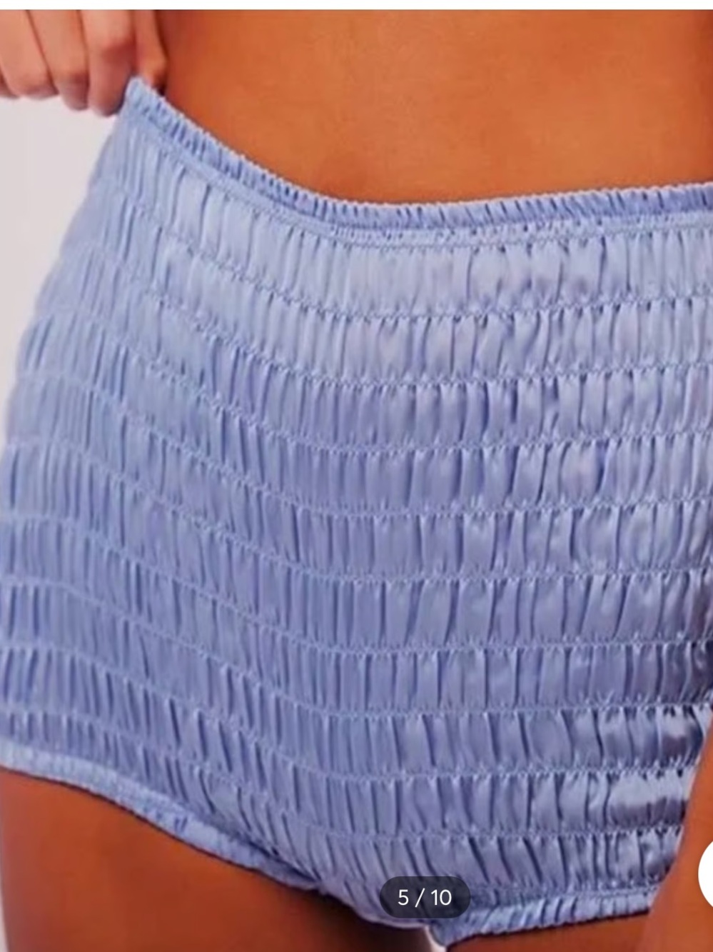 Free People Kentucky Blue Smocked High-Waist Lounge Shorts